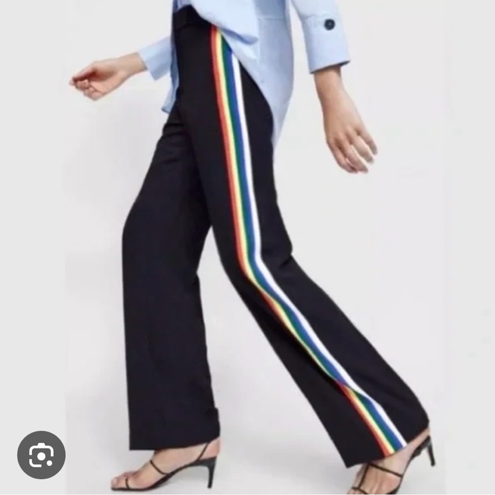 Navy Zara pants with striped side panel - size XS